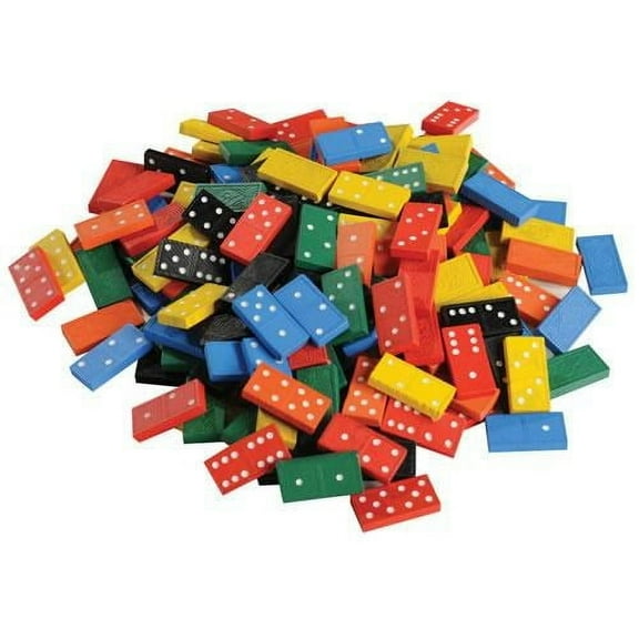 Kaplan Early Learning Wooden Dominoes Jar  - 168 Pcs