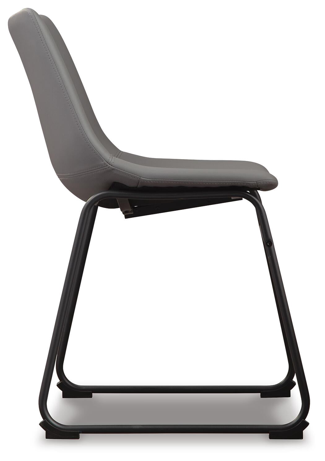 Signature Design by Ashley Centiar Urban Industrial Faux Leather Bucket Dining Chair, Set of 2, Gray