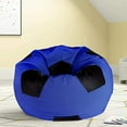 thumbnail image 2 of Ample Decor Soccer Leatherette Bean Bag Cover (Filler Not Included), Double Stitched, Ideal for Children and Teenagers - Blue & Black, 2 of 6