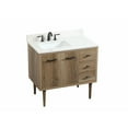thumbnail image 6 of Elegant Decor Cyrus 36" MDF Single Bathroom Vanity with Backsplash - Natural Oak, 6 of 15