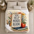 thumbnail image 5 of Vintage Classroom Books Apple Pencil Jar Appreciation, Cozy Typography Art Scene, Warm Flannel Blanket for Living Room and Reading Nook, Art Lovers Thank You Gift, Artistic Home Decor, 5 of 9