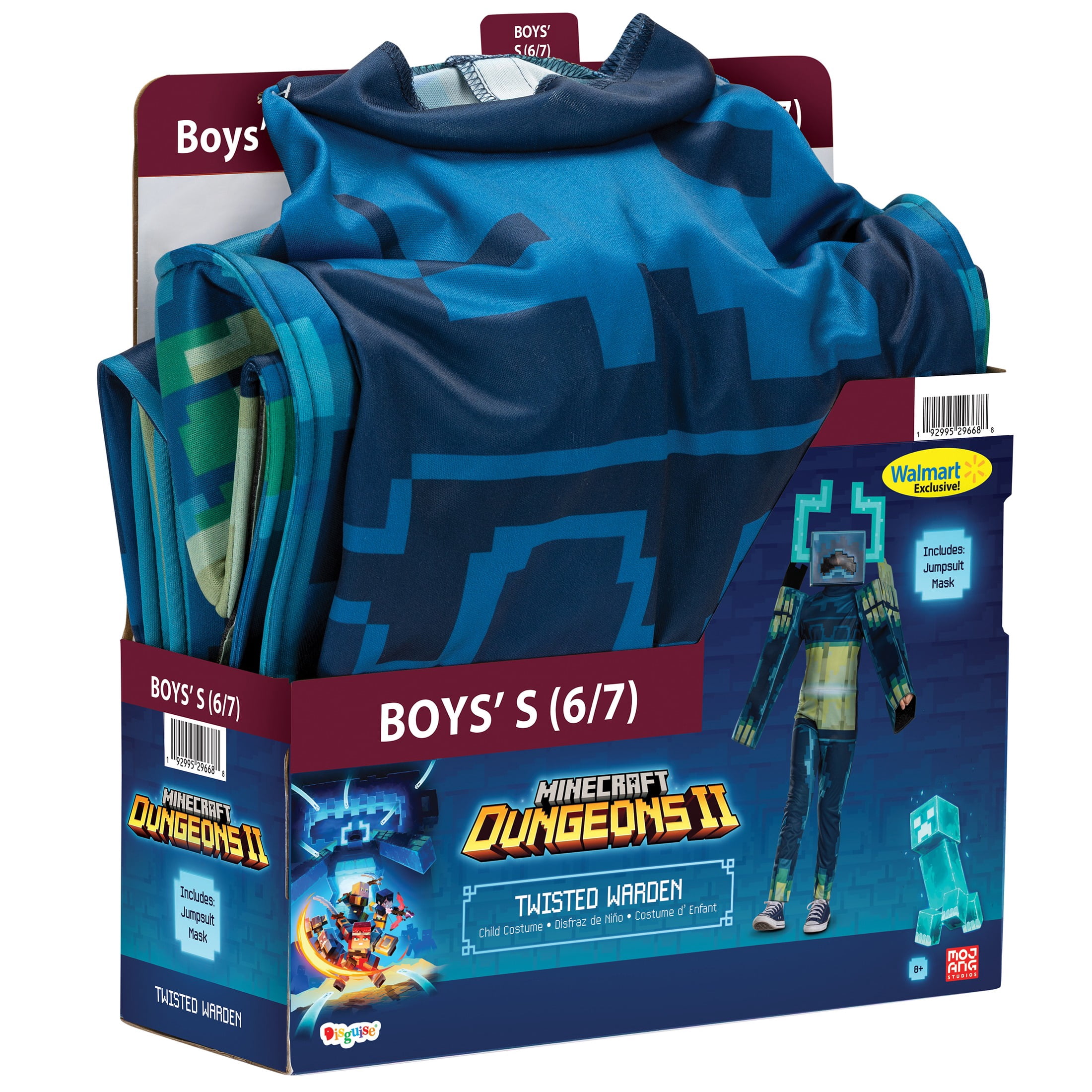 Minecraft Twisted Warden Halloween Costume for Children, Boys Size S (6/7), by Disguise
