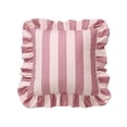 thumbnail image 4 of Striped Velvet Ruffled Throw Pillow with Insert for Sofa Couch Bed – Soft Decorative Accent Pillow for Living Room and Bedroom, 4 of 8