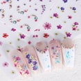 thumbnail image 4 of Calcomanía de decoración de uñas, calcomanía de uñas prensada 5D, decoración de uñas autoadhesiva con flores de margaritas coloridas de primavera, 4 of 7