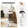 thumbnail image 4 of Bar Stools Counter Height Set of 2 - Adjustable Swivel Kitchen Island Chairs, PU Leather Square Barstools for Home, Bistro, Cafe, Modern & Classic Style, 4 of 9