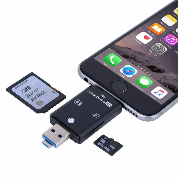 iOS Card Reader External Dual Storage iFlash Device for Lightning to