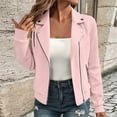 thumbnail image 2 of Lnmiateer Womens Cropped Zip Front Coat Lapel Lightweight Soft Jacket Chic Versatile Casual Autumn Winter Street Outer Tops, 2 of 9