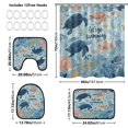 thumbnail image 3 of Shower Curtain and Rug Sets 4pcs Bathroom Sets Includes 12 Free Hooks 66" x 72" Submarine World, 3 of 8