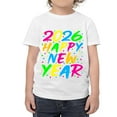 thumbnail image 5 of Happy New Year Shirt 𝓴𝓲𝓭𝓼 T-Shirt ,2026 Festive Party Tee For New Year Celebration, Casual Holiday Top For 𝓴𝓲𝓭𝓼 130cm White, 5 of 7