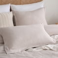 thumbnail image 5 of 3 Pieces Soft Luxury Boho Cationic Dyeing Comforter Set - Breathable Fluffy Bed Sets With 1 Comforter And 2 Pillow Shams For All Season, Warm Taupe King, 5 of 8