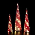 thumbnail image 4 of Northlight LED Lighted Snowy Candy Cane Christmas Cone Tree Decorations - 39.5" - White and Red -Set, 4 of 10