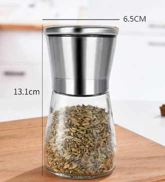 FINE MAKER Modern stainless steel pepper grinder 2-pack, pepper and salt grinder