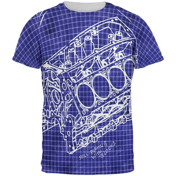 Mechanic Still Playing With Blocks All Over Mens T Shirt Multi SM