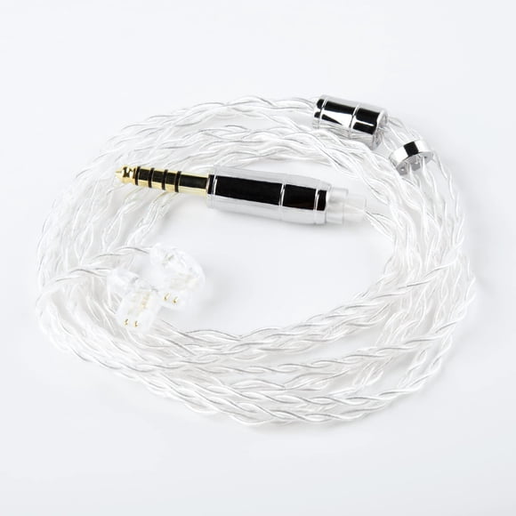 Cable para auriculares keephifi KBEAR Plata Pura 4N 1.25m Desmontable
