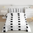 thumbnail image 2 of Homewish Female Men Adults Geometric Plaid Bedding Comforter Set 2pcs,Black White Grey Twin Comforter Sets Microfiber,Minimalist Grid Checkered Breathable Bedding Set,Luxury Bedroom Decor,Reversible, 2 of 8