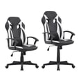 thumbnail image 6 of Linon Braxton Faux Leather High Back Gaming Chair with Swivel and Adjustable Height, 300 lb. Weight Capacity, White, 6 of 16