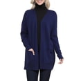 thumbnail image 2 of Doublju Women's Long Sleeve Pocket Open Front Knit Cardigan Sweater with Plus Size, 2 of 2