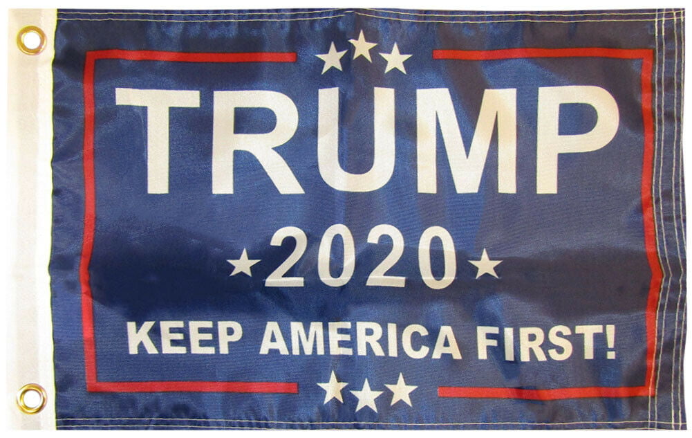 Blue Star 2-Sided 100D Woven Poly Nylon 2x3 2'x3' Flag Trump Keep America First 