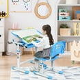 thumbnail image 2 of Infans Height Adjustable Children's Desk Chair Set Multifunctional Study Drawing Blue, 2 of 7