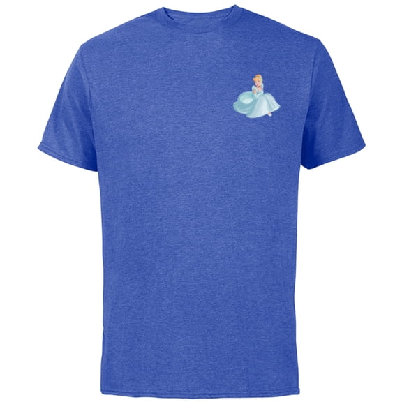 Disney Princess Cinderella Small Print - Short Sleeve Cotton T-Shirt for Adults - Customized-Royal Heather