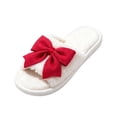 thumbnail image 2 of JUSLIO Womens House Slippers Slip On Fuzzy Plush Flat Sole Non Slip Indoor House Slippers Open Toe Slides Slippers Red, 2 of 8