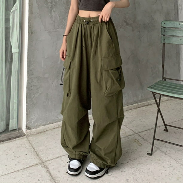 Pantalon Cargo Pantalones cargo para mujer American Y2k Vintage Cargo Pant Streetwear Verde militar XXL Kuymtek para Mujer ejercito verde T M Bodega Aurrera en linea