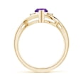 thumbnail image 2 of ANGARA Natural Criss-Cross Marquise Amethyst Solitaire Ring with Diamonds in 14K Yellow Gold for Women (Size-10x5mm) | February Birthstone, Anniversary, Jewelry Gift for Women | Natural Amethyst Ring, 2 of 9