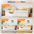 thumbnail image 4 of Zimtown Twin Size Daybed with 2 Storage Drawers and Side Pockets, Upholstered Comfy Sleeper Couch Sofa Bed with Diamond Buttons, Beige White, 4 of 11