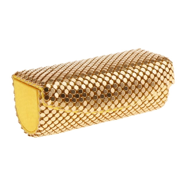 Mini caja de lápiz labial brillante para mujer Estuche para bálsamo con brillo Oro Zulema Estuche de lápiz labial