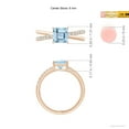 thumbnail image 4 of ANGARA Natural Square Aquamarine Crossover Shank Ring with Diamonds in 14K Rose Gold for Women (Size-6mm) | March Birthstone, Birthday, Anniversary, Jewelry Gift for Women | Natural Aquamarine Ring, 4 of 8
