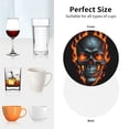 thumbnail image 4 of KLL Drink Coasters Set Round Shape of 4,PU Leather Absorbent Coasters Set Decorative Coffee Cup Coasters Housewarming Gift for Home Decor-Flame Metal Skull, 4 of 5