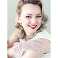 thumbnail image 6 of Lace Gloves White Wedding Gloves Short Floral Gloves Party Bridal Hand Accessories for Women and Girls Ladies Lace Gloves Elegant Short Lace Gloves Tea Party Gloves for Women Wedding Dinner Party, 6 of 6