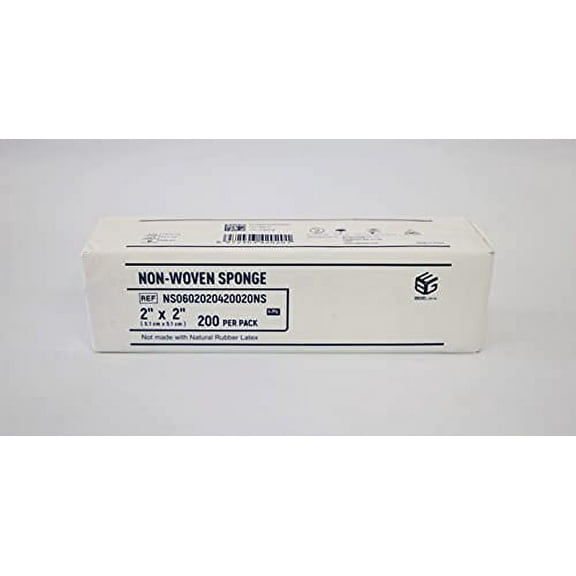 Boston BGEcare Non-sterile Non-Woven Sponge 2"X2", 4-Ply, Pack of 200, 20 Boxes/ case of 4000