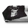 thumbnail image 3 of Saying Soft Flannel Fleece Throw Blanket, Hand Drawn Lion with Sunglasses Inspirational Freedom Themed Message, Cozy Plush for Indoor and Outdoor Use, 50" x 60", Black and White, by Ambesonne, 3 of 6