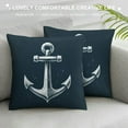 thumbnail image 3 of GOSMITH  Throw Pillow Covers White Nautical Anchor Navy Blue Background Square Pillowcase for Home Decor Sofa Car Bedroom Pillow case, 3 of 5