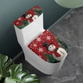 thumbnail image 2 of HELLHERO Snowman Snowflake Pattern Toilet Seat Lid Cover 2-Piece Elastic Fabric Washable for Women, 2 of 8