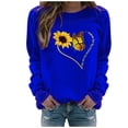 thumbnail image 2 of Jsaierl Women's Crewneck Sweatshirts Plus Size Trendy Sunflower Print Sweatshirt Top Long Sleeve Workout Fall Pullover Sweatshirts, 2 of 3
