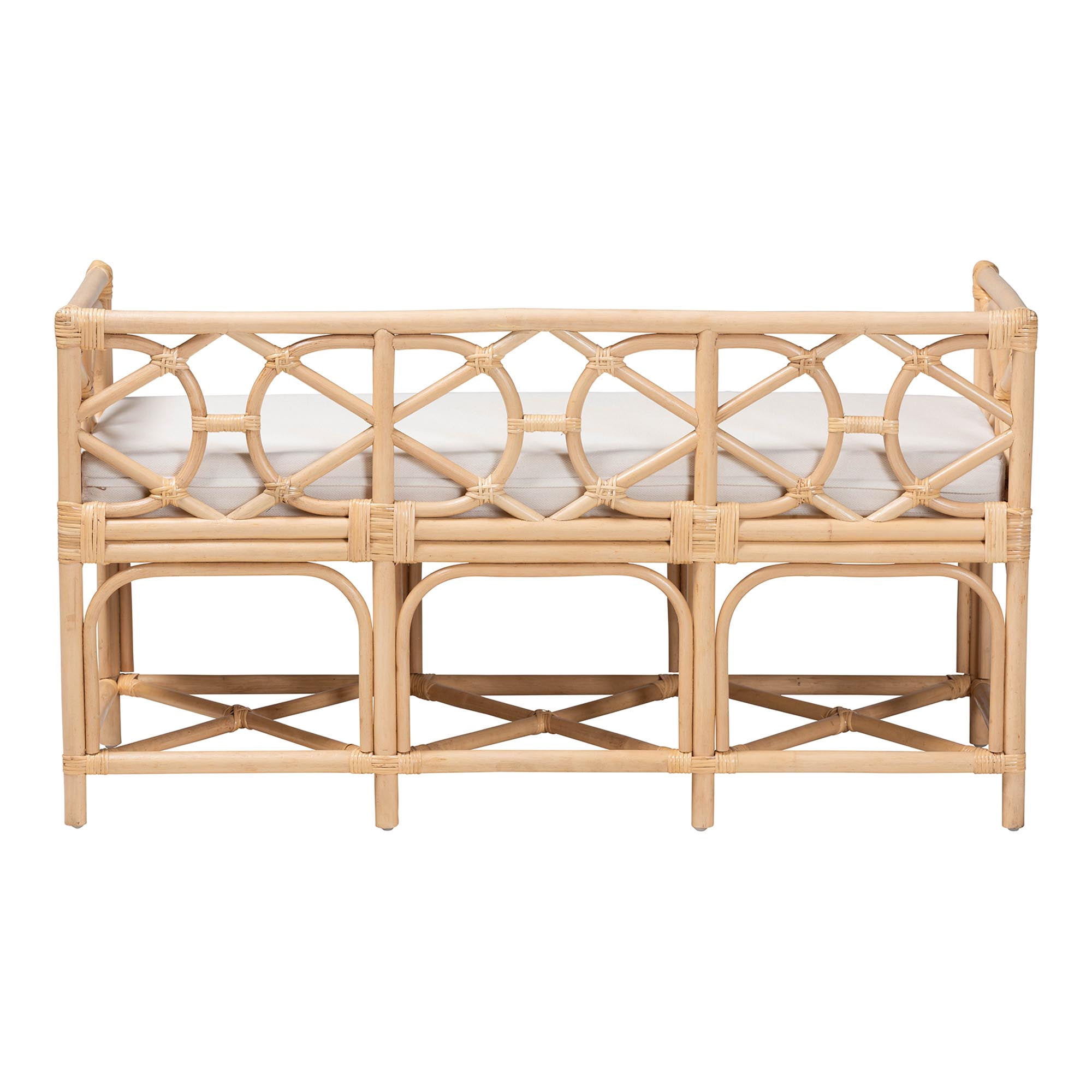 bali & pari Theo Boho Bench, Natural Rattan