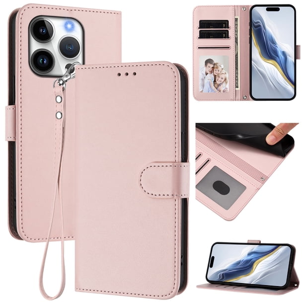 Funda Cartera GANGXUN para iPhone 16 Pro – Cierre Magnético, Protección RFID, Correa Desmontable, Compatible con Carga Inalámbrica