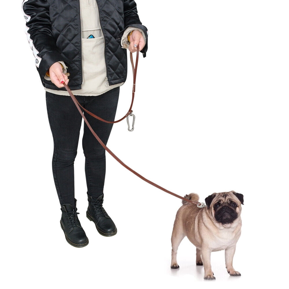 Didog 5/6ft Genuine Leather Dog Leash Heavy Duty Walking Training Lead for Medium Large Dogs