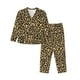 thumbnail image 1 of Balery Leopard Print Conjunto de Pijama con Estampado para Mujer, Conjunto de Dos Piezas con Manga Larga, Ropa de Dormir Suave con Bolsillos, Pijamas Cómodos-Small, 1 of 7