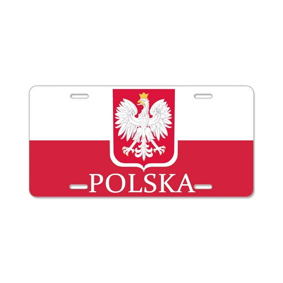 CafePress - Polish Flag - Aluminum License Plate, Front License Plate, Vanity Tag