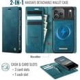 thumbnail image 3 of Case for iPhone 17 Pro, PU Leather Wallet Flip Case with Card Holder RFID Blocking, Magnetic Detachable Shockproof Phone Cover Wireless Charging Compatible for iPhone 17 Pro (6.3 inch), 3 of 9