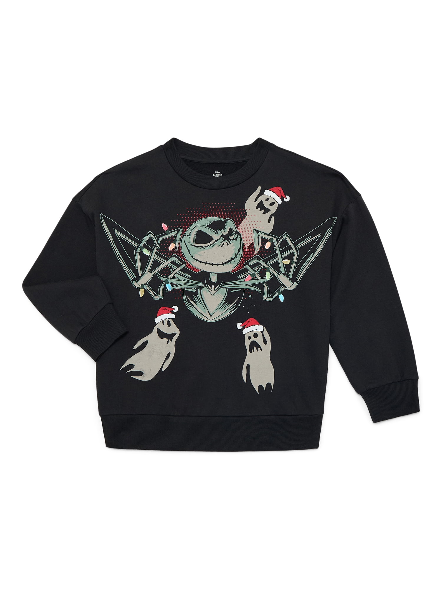 Nightmare Before Christmas Boys' Holiday Graphic Cotton Sweatshirt with Long Sleeves, Sizes 4-18