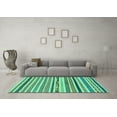 thumbnail image 3 of Ahgly Company Machine Washable Indoor Square Abstract Turquoise Blue Modern Area Rugs, 5' Square, 3 of 4