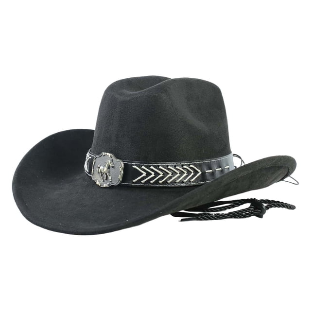 Chapeau de Rancher Style Western pour l'Extérieur Chapeau de Jazz Classique à la Mode Accessible pour Toutes les Saisons Couvre-Chef de Cowboy pour Hommes Femmes