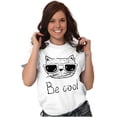 thumbnail image 5 of Be Cool Hipster Cat with Glasses Men's Graphic T Shirt Tees Brisco Brands X, 5 of 6