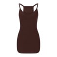 thumbnail image 6 of Xunlbb Summer Dresses for Women 2025 Fashion Women Summer Casual Solid-Neck Sleeveless Mini Dress Beach Dress Size XS-XL, 6 of 6