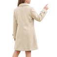 thumbnail image 4 of INSPIRE CHIC Girls' Halloween Winter Pea Coat Classic Lapel Single-Breasted Warm Outerwear Jacket with Deep Pockets for School & Casual Wear 11-12 Years Beige, 4 of 5