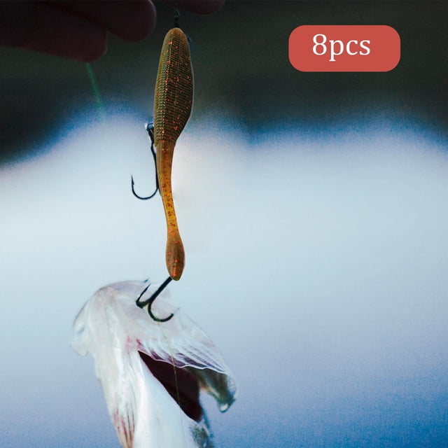 8 aparejos de pesca Cola señuelos de PVC 9,5 cm